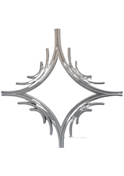 Ayna Cnc Model Mdf Kesim Modern Tarz Estetik Çizgi Parlak Gümüş Gri Renk.el Yapım