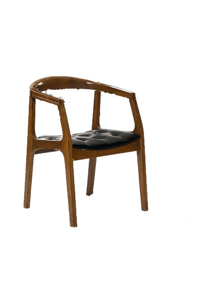 Sandalye ST 14221 Zus139-589 TAM KOLÇAK Sağlam Kayın RETRO Ayak Parlak Ceviz Suni Deri