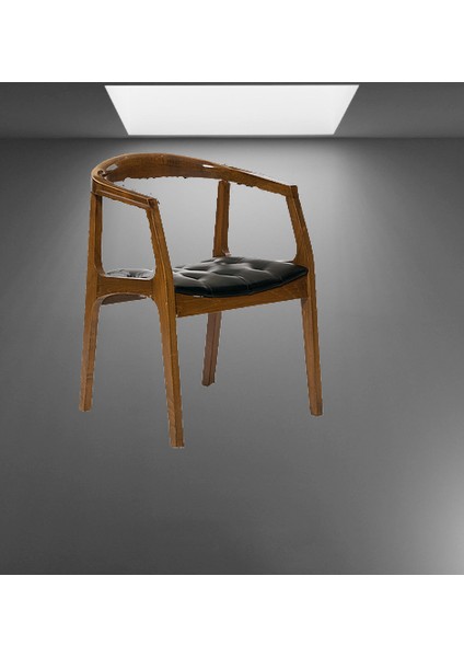 Sandalye ST 14221 Zus139-589 TAM KOLÇAK Sağlam Kayın RETRO Ayak Parlak Ceviz Suni Deri fırsatları