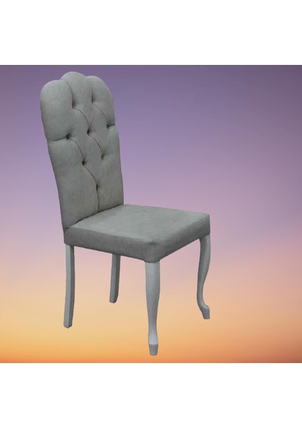 Sandalye ST Dizayn Bianca model Kayın klasik Aslan ayak kapitonel 1 Ad el yapım