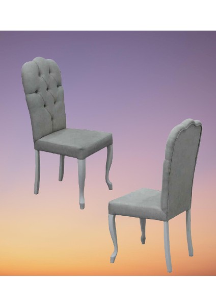 Sandalye ST Dizayn Bianca model Kayın klasik Aslan ayak kapitonel 1 Ad el yapım fırsatları