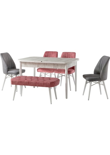 Masa-Sandalye ST COSMOS ALT913 Açıl Motif Pervaz Tabla Kayın RETRO Parlak Beyaz fiyatları