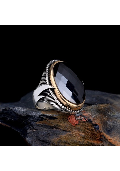 Zirkon Taşlı Kılıç Tasarım 925 Ayar Gümüş Yüzük