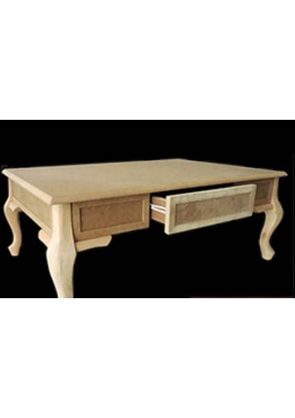 Orta Sehpa Lükens Aslan Çekmece Kayın Torna Ayak Ham Mdf Tabla Kutu Sevk El Yapım