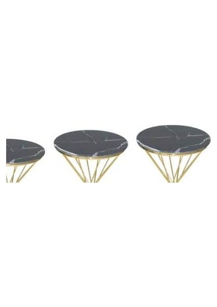 Brc Zigon Rivoli Model Sehpa Düz Siyah Desen Gold Parlak Pirinç Ayak El Yapım fırsatları