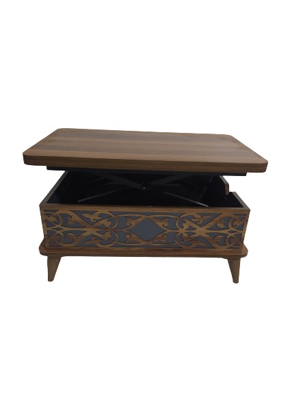 Akıllı Sihirli Sehpa Fonksiyonel Hem Masa Hem Orta Sehpa Hard Suntalem Koyu Ceviz Renk El Yapıma fiyatları