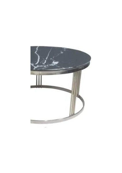 Brc Orta Sehpa C Model Siyah Mermer Temper Cam Metal Çelik Gümüş Renk El Yapım modelleri