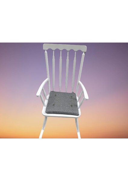 Sandalye ST Sallanan Bambu Kayın Retro Ayak Parlak Beyaz Lake kumaş minder Elyapı