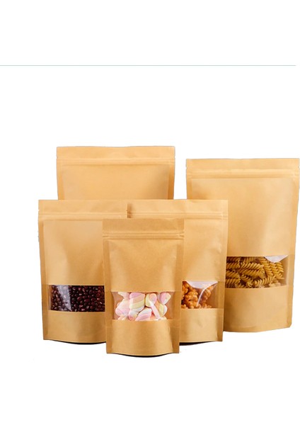 Kraft Pencereli Doypack