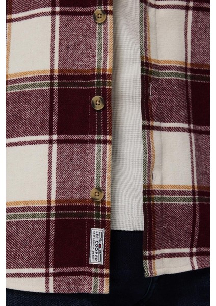 Wılf Erkek Dokuma U.kol Gömlek Bordo-Beyaz Ekose indirimleri