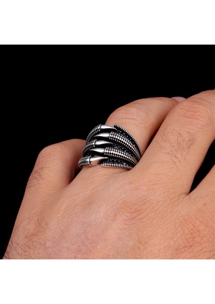 925 Ayar Gümüş Pençe Model Mikro Taşlı Yüzük modelleri