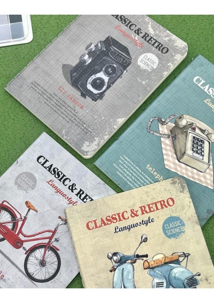 Retro Renkler 4'lü Defter Set / Scrapbook /defter Süsleme Notebook/bullet Journal