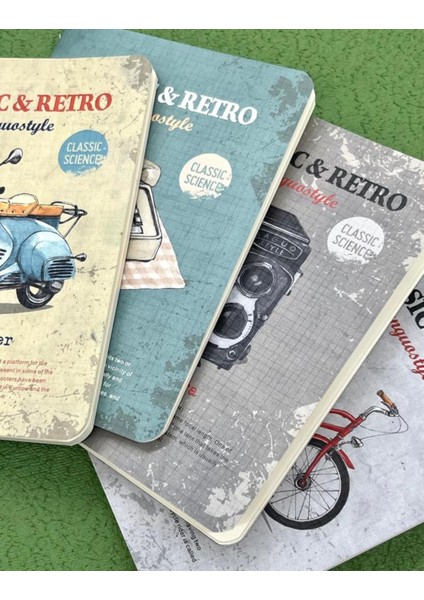 Retro Renkler 4'lü Defter Set / Scrapbook /defter Süsleme Notebook/bullet Journal