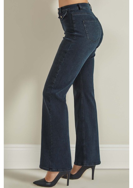 Geniş Paça Mavi Jean Pantolon modelleri
