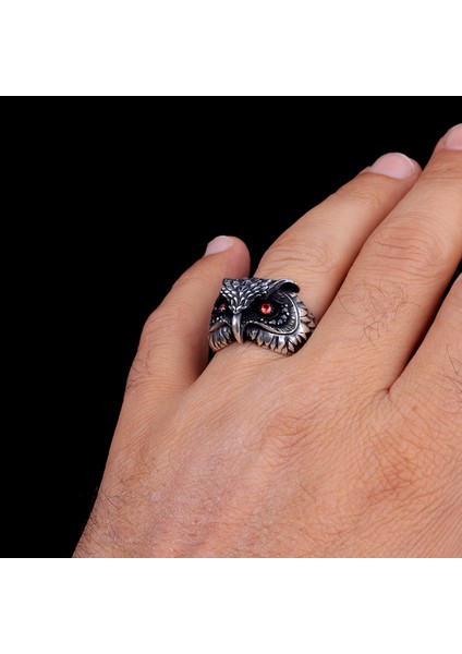 925 Ayar Gümüş Özel Tasarım Baykuş Model Yüzük modelleri