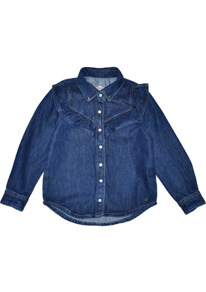 Cherry Kız Çocuk Jean Gömlek Dark Blue