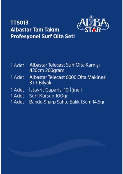 Albastar Tam Takım Profesyonel Surf Olta Seti TTS013