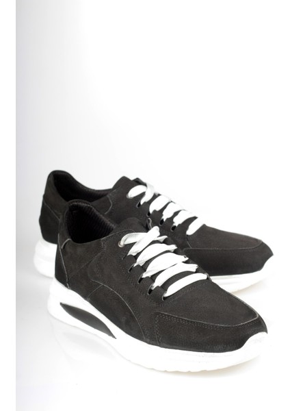 Deri Beyaz Bağcıklı Siyah Erkek Ayakkabı