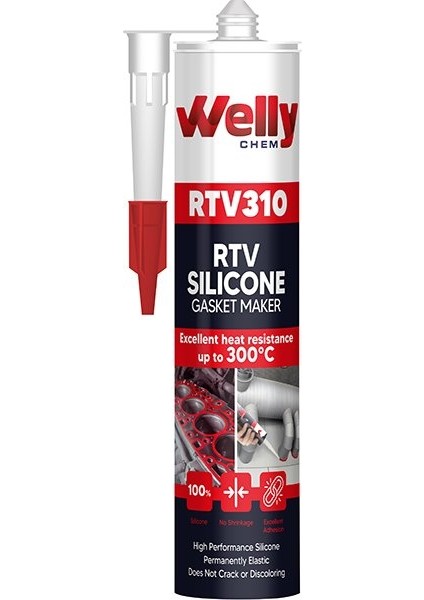 HT311 Rtv Yüksek Isı Silikonu 280 ml Kırmızı