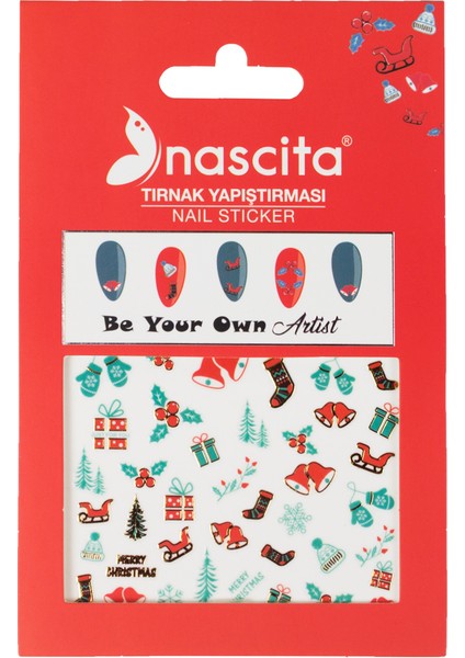 Merry Christmas Tırnak Stickerı -05