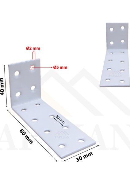 YAPIKAN 2-Ad. Dekoratif Beyaz Deprem Güvenliği Dolap Sabitleme Aparatı Seti 30x40x80mm - Mobilya Portmanto Gardırop Eşya Duvar Sabitleyici Aparat fiyatları