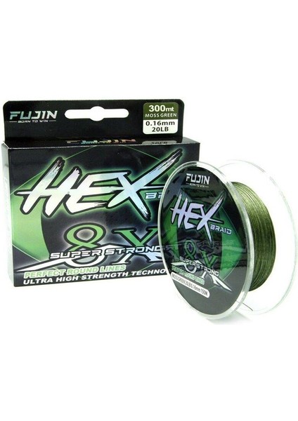 Hex Braid 8x 300MT Moss Green Pe Ip Misina