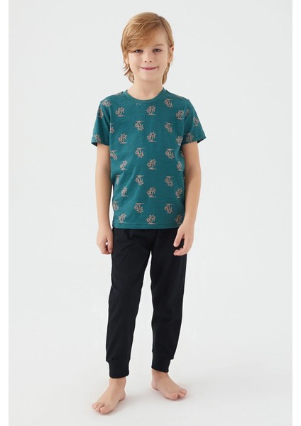 Pamuk Kısa Kol Erkek Çocuk Pijama Takım 2504