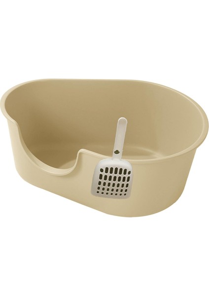 Kedi Çöp Kutusu Yavru Peztiye Tuvalet Anti Sıçrama Kedi Kum Kutusu Açık Üst Pet Bej (Yurt Dışından) indirimleri