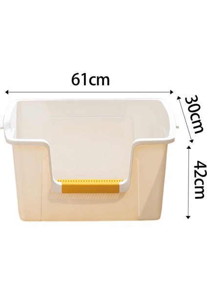 Yarı Açık Çöp Kutusu Taşınabilir Kitty Çöp Tavası Yavru Köpek Malzemeleri Beyaz (Yurt Dışından) modelleri