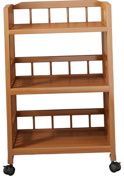 Bambu Raf Ekran Rafı Tekerlekler ile Yemek Odası Için Köşe Depolama Dolabı 70CMX30CMX75CM (Yurt Dışından)