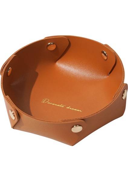 Deri Masaüstü Saklama Kutusu Anahtar Kozmetik Takı Saklama Kutusu Saklama Tepsisi (Yurt Dışından)