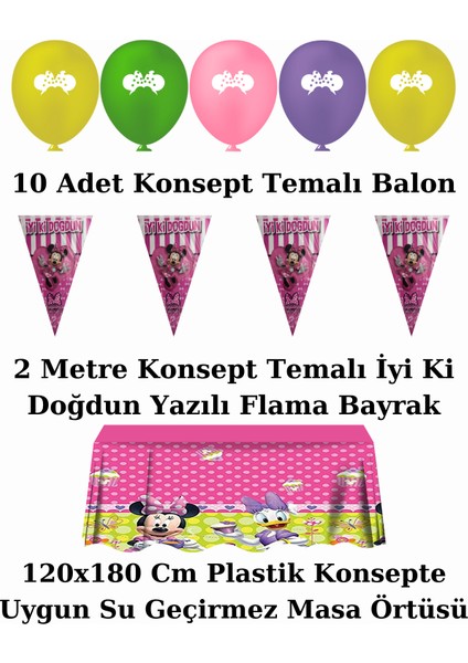 Minnie Mouse Afişli 16 Kişilik Doğum Günü Parti Malzemeleri Süsleri Seti