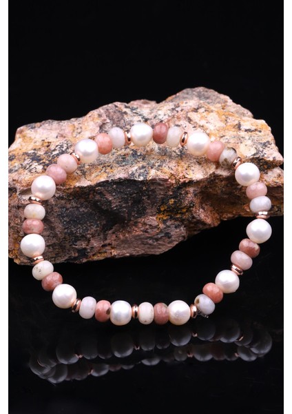 Inci - Hematit - Jasper Doğal Taş Tasarım Bileklik