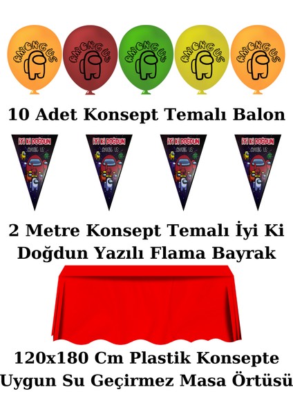 Among Us Afişli 24 Kişilik Doğum Günü Parti Malzemeleri Süsleri Seti