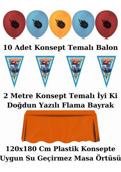 Hotwheels Afişli 24 Kişilik Doğum Günü Parti Malzemeleri Süsleri Seti