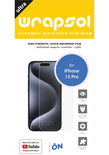 Apple iPhone 15 Pro Ekran Koruyucu Poliüretan Film modelleri