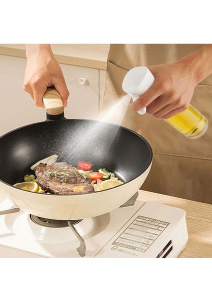 Beyaz 220 ml Airfryer Pişirme Öncesi Sprey Püskürtmeli Sprey Cam Şişe Yağdanlık 2 Adet