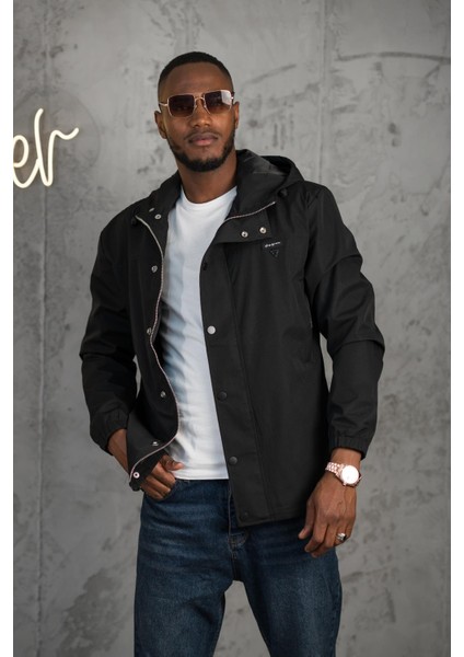 Regular Fit Kapşonlu Fermuar Kapamalı Astarlı Erkek Baharlık Mont modelleri