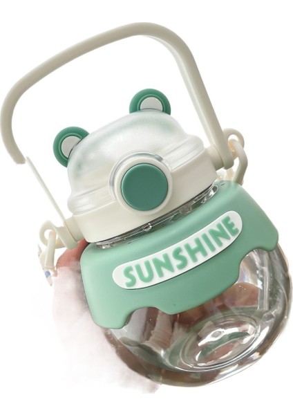 Büyük Kapasiteli Büyük Göbek Kupası Xiaofu Ayı Çift Içecek Plastik Bardak Saman Su Bardağı (Yurt Dışından)