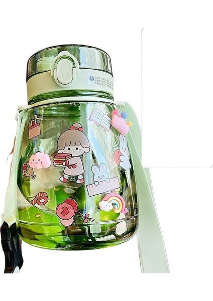 Çift Içme Saman Bardak Sevimli Büyük Göbek Su Bardağı Büyük Kapasiteli Bardak Kız Öğrenciler Taşınabilir Yaz Plastik Bardak Su Isıtıcısı (Yurt Dışından)