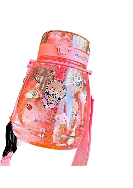 Çift Içme Saman Bardak Sevimli Büyük Göbek Su Bardağı Büyük Kapasiteli Bardak Kız Öğrenciler Taşınabilir Yaz Plastik Bardak Su Isıtıcısı (Yurt Dışından)