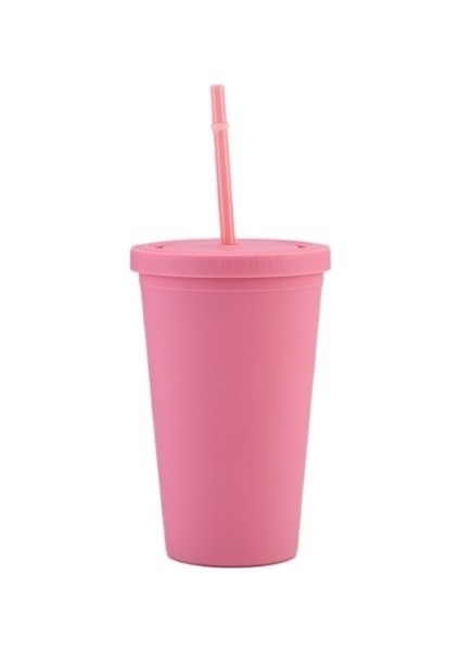 Buzlu Plastik Bardak Spor Su Bardağı Plastik Pipetli Bardak (Yurt Dışından)