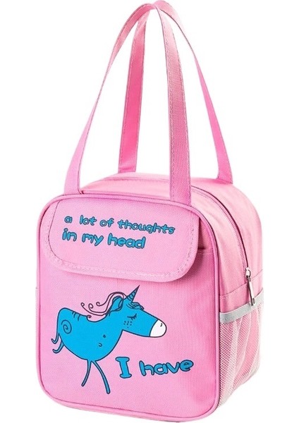 Karikatür Öğle Yemeği Kutusu Çantası Öğrenci Taşınabilir Kalınlaşmış Sevimli Öğle Yemeği Çantası Büyük Kapasiteli Çocuk Pirinç Yalıtımlı Öğle Yemeği Çantası (Yurt Dışından)