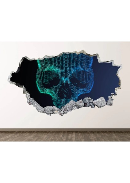 Hayalet Sürücü Full Hd Baskı 3D Modern Duvar Sticker