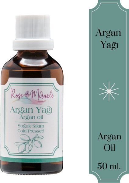 Argan Yağı 50 ml %100 Saf Soğuk Sıkım Organik 50 ml