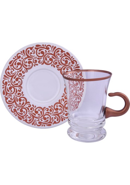 Çay Takımı Kulplu 12 Parça Blossom Ars 1746 Rose Gold