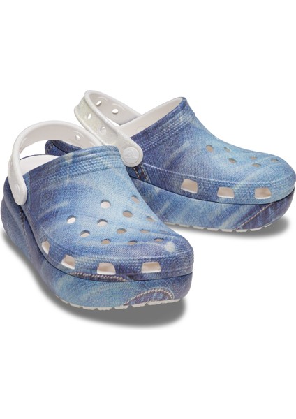 Classic Cutie Denim Clog K - White/multi