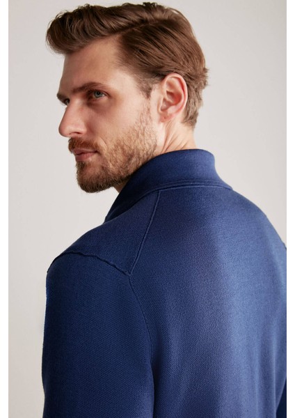 Extrafine Merino Çift Taraflı Lacivert Triko Ceket modelleri