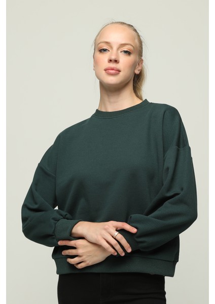 Kadın Regular Fit Bisiklet Yaka Sweatshirt