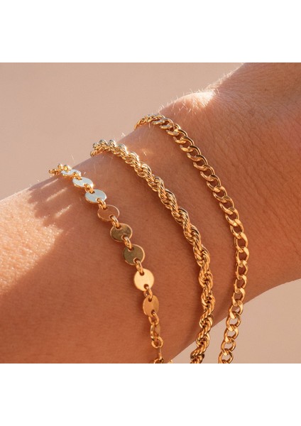 Küba CHAIN-4MM-18CM Sunıbı Klasik Yılan Zincir Bilezikler Kadınlar Için Trend Altın Kaplama Paslanmaz Çelik Küba Zincir Bileklik Trendy Kadın Hediyeler Takı (Yurt Dışından) modelleri